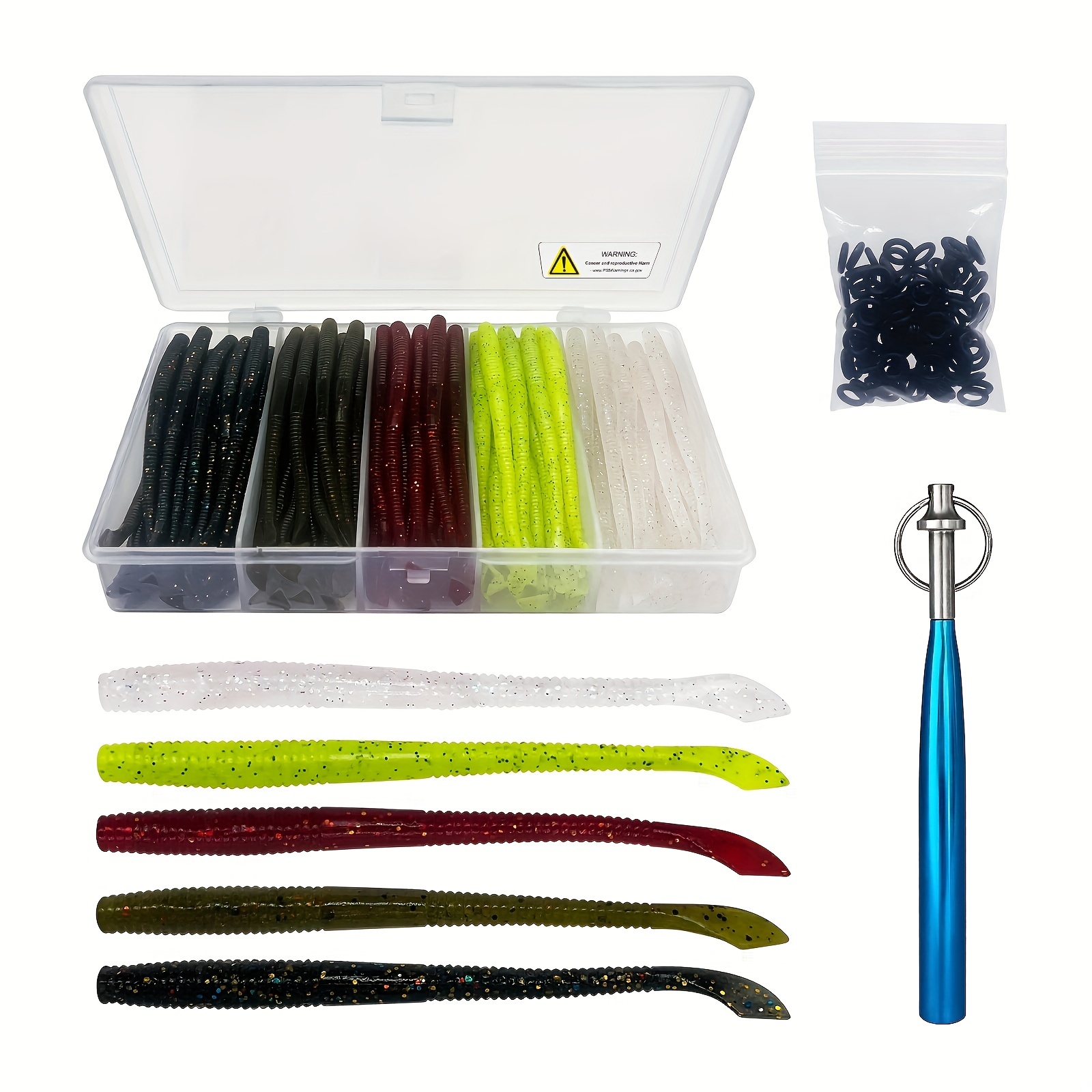 Premium Soft Plastic Worm Bait Kit Perfect Catching Fish - Temu