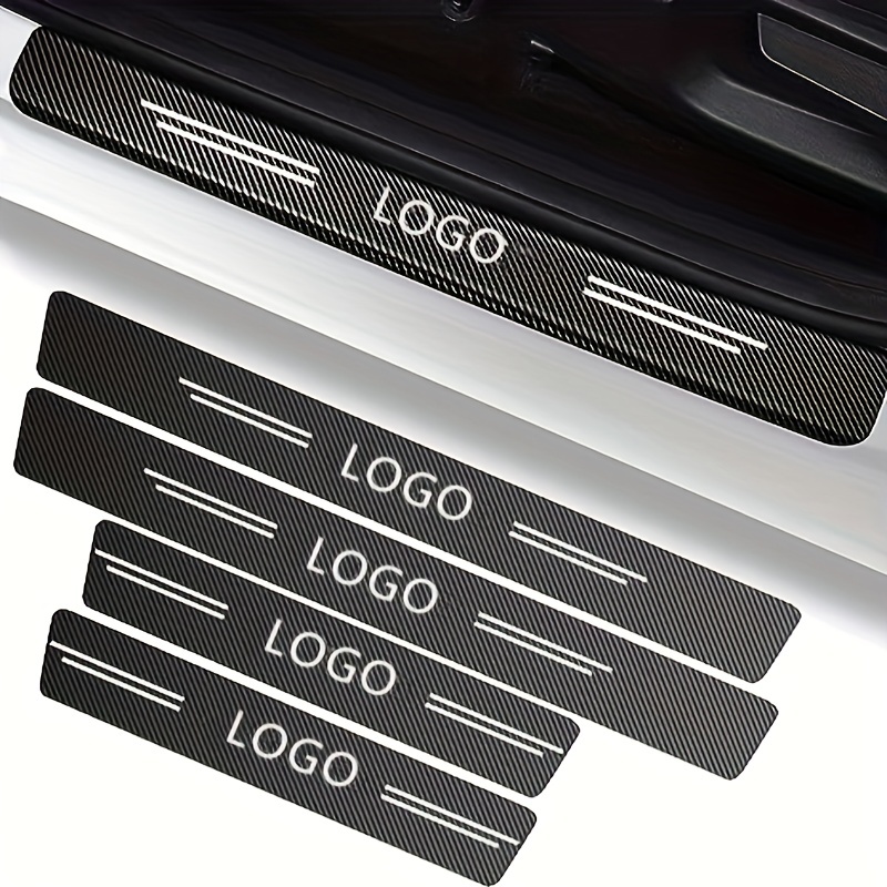 Carbon Fiber Pattern Sill Plate Stickers Guard Decals - Temu