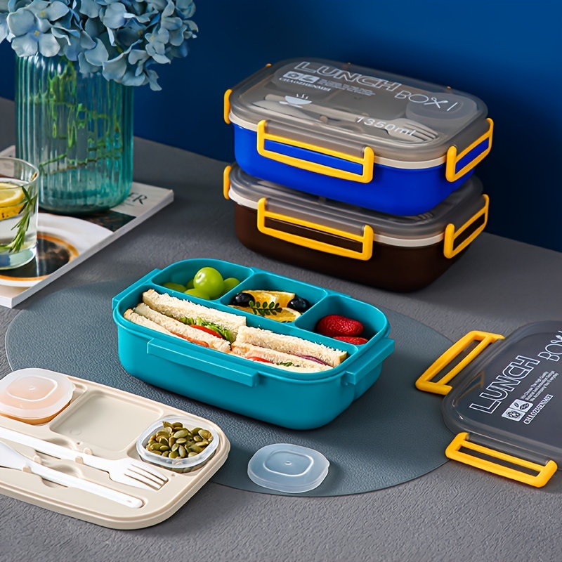 Stackable Reusable Thermal Lunch Box With Utensils, Rectangular Food  Container With Compartments, Suitable For Male And Female, Office And  Picnic Food Containers, Kitchen Supplies - Temu