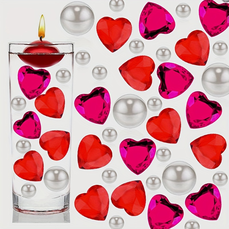 Valentine's Day Vase Fillers Heart Shaped Pearls Set Lips - Temu