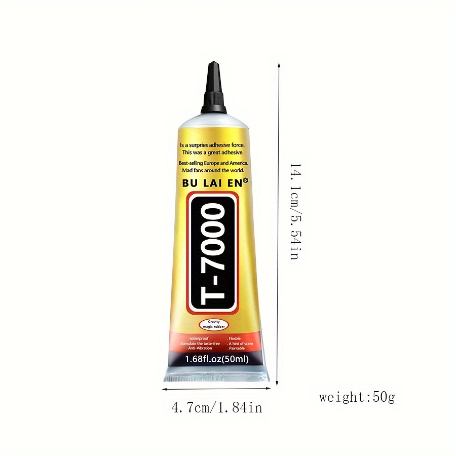 1pc T-7000 Black Glue 1.69oz Adhesive, Multi-Purpose Semi-fluid Glue, Black  Liquid Epoxy Glue For DIY Crafts Glass Phone Case Metal Fabric