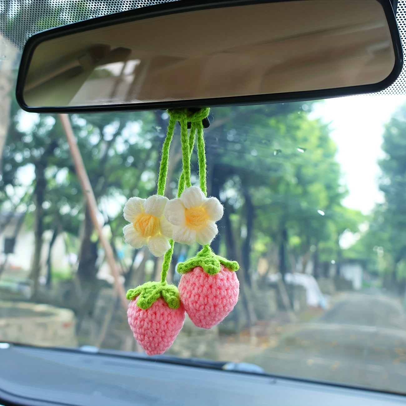 Janhavi Initial Cute Car Hanging Accessories Ornament Preppy Pink Car Home  Decor Rear View Mirror Accessories Boho Car Decorations Interior Aesthetic