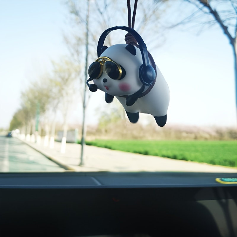 Anime Panda Tiger Navigator Autospiegel Anhänger Panda hängender Anhänger  Autodekoration Autoanhänger
