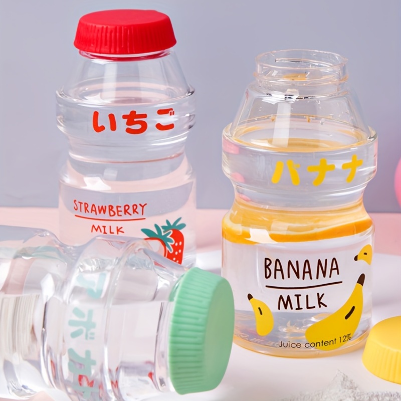 Cute Fruits Plastic Water Bottle 480Ml Portable Water Bottles Strawberry  Peach Milk Carton Leakproof Drinking Bottles for Girl