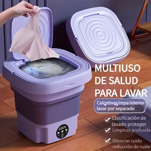 Mini lavadora plegable Lavadora portátil Lavadora portátil Lavadora  plegable portátil con secadora giratoria para camping, Rv, viajes, espacios