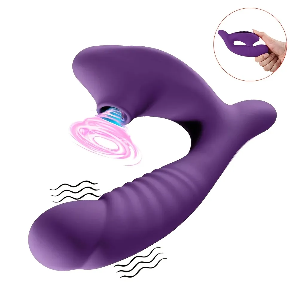 Clitoral Sucking Vibrator G Spot Dildo Vibrator Vagina Nipples Anal Personal Sucking Massager Silicone Wearable Adult Sex Toys For Women Men Couples Foreplay Vibrating Stimulator With 10 Suction And Vibration Mode - image pic