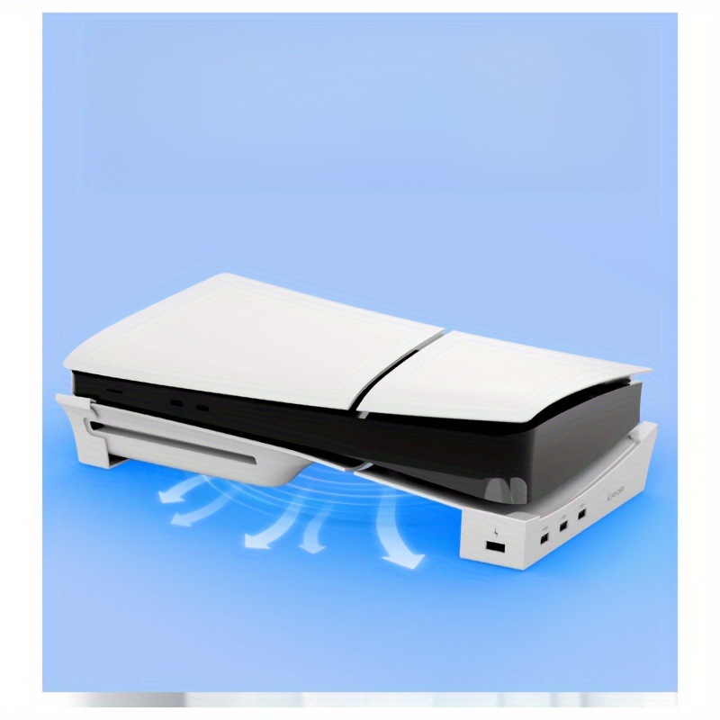 Support Horizontal pour Nouvelle Console PS5 Slim avec Hub USB 4 Ports,  Base Support Accessoires pour