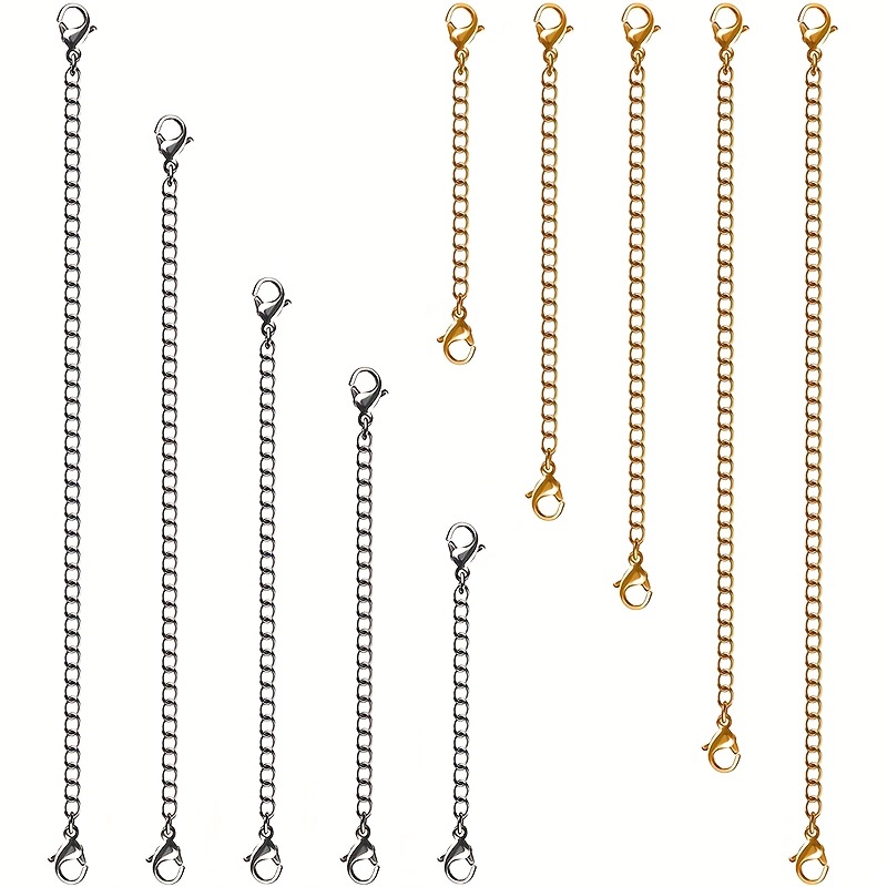 Golden Silvery Stainless Steel Necklace Chain Extenders - Temu Australia