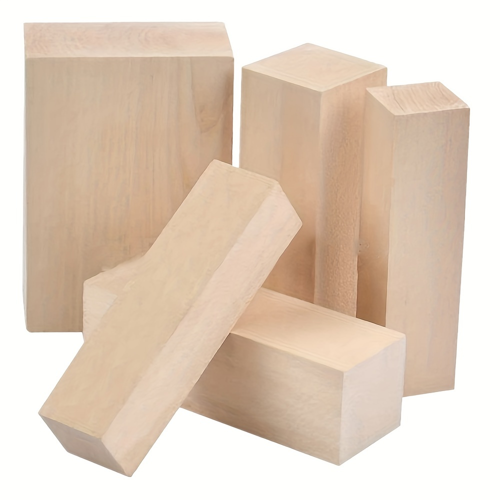 6Pcs Basswood Carving Block Natural Smooth Wood Carving Block