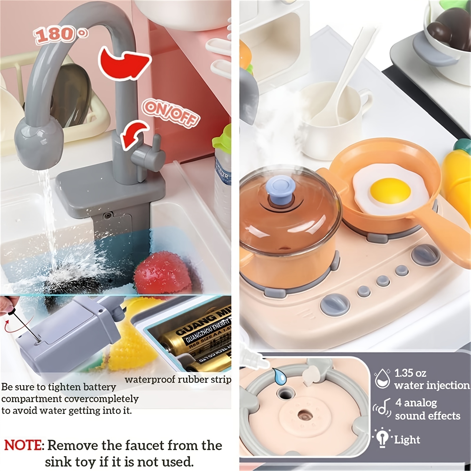 POPUTOY Juego de 28 juguetes de cocina de simulación, juego de cocina con  utensilios de cocina de acero inoxidable y accesorios para niños pequeños y
