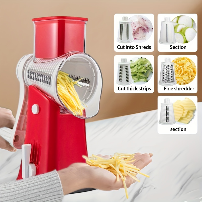 Rotary Cheese Grater Shredder with 5 Interchangeable Blades