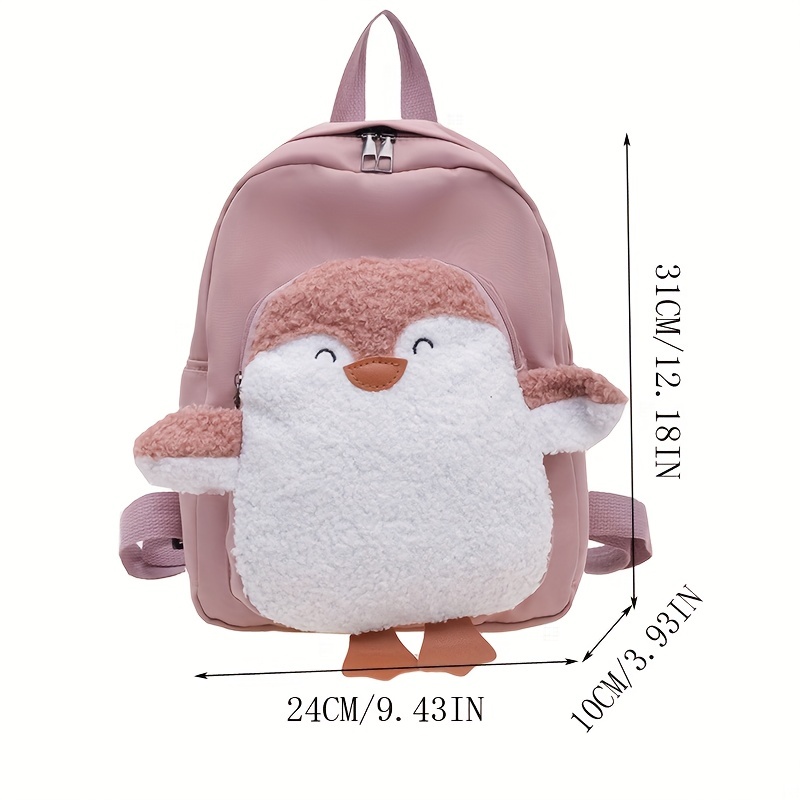 1pc Sac Dos En Nylon En Forme De Pingouin Mignon De Dessin Anim Pour La Maternelle Sac Dos En Peluche Confortable Cartable Pour Enfants Sac