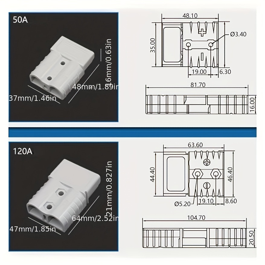 50A/120A/175A/350A Batterie Stecker Steckverbindung Schutzkappe für  Anderson DE 