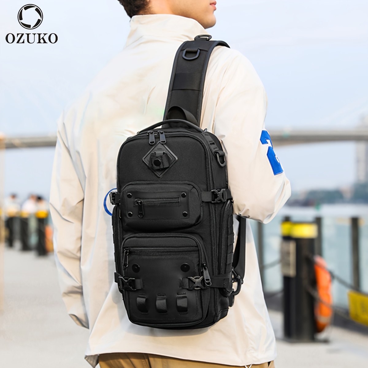 Men Messenger Bag Street Trendy Tactical Shoulder Bags Military Hip Hop  Streetwear Bag Oxford Large Capacity Crossbody Bag