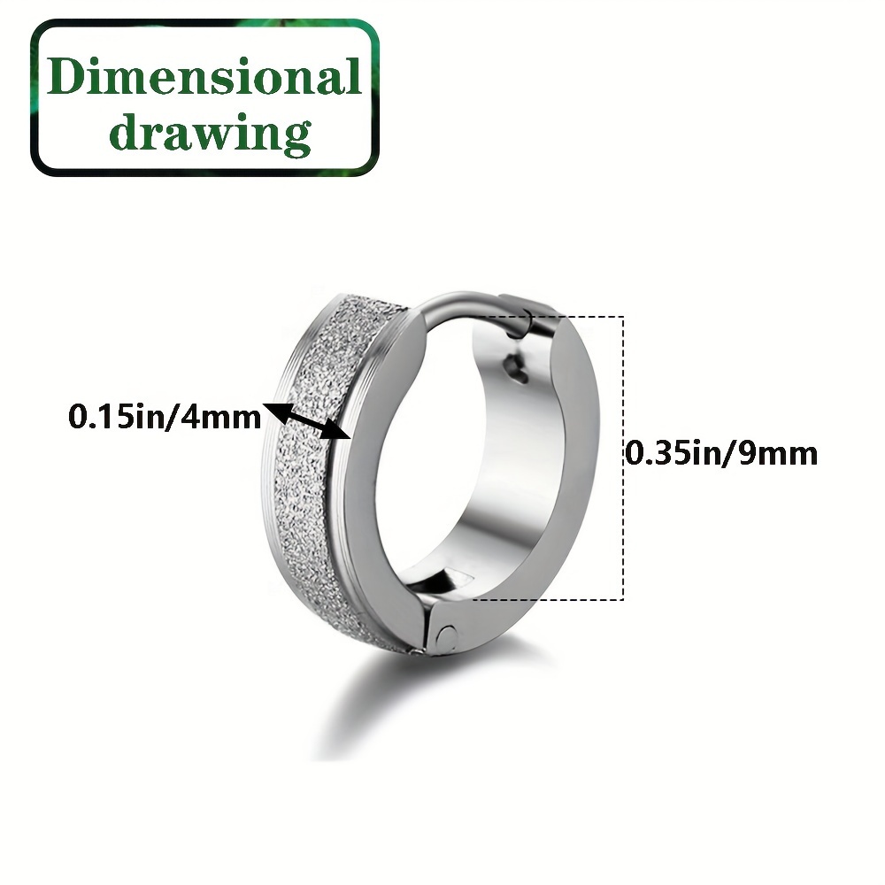 Men's Street Style Stainless Steel Matte Glitter Earrings