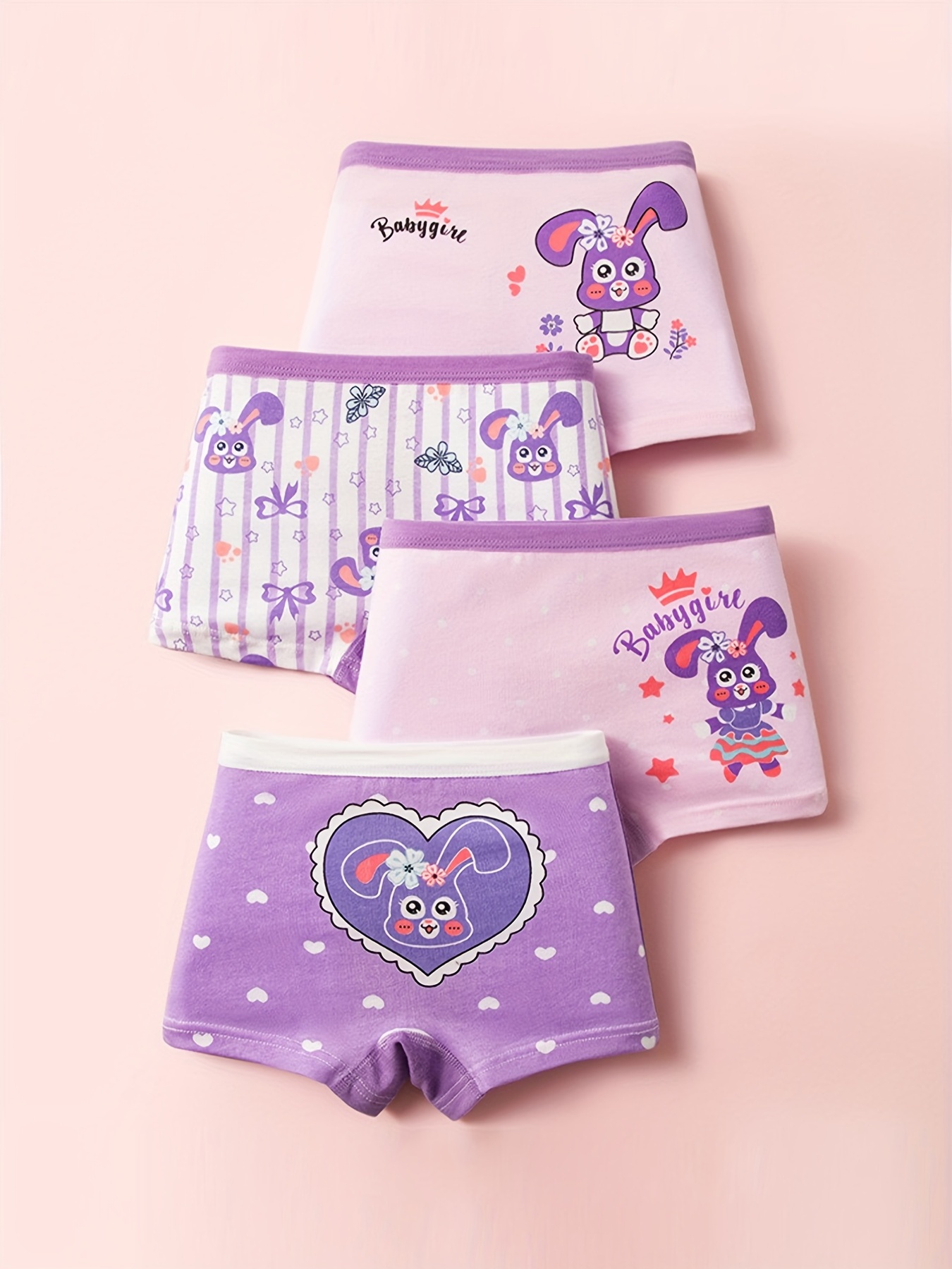  Kids Toddler Baby Girls Underwear Cute Cartoon Letter Shorts  Pants Cotton Briefs Underwear 2t (Purple, 12-24 Months): Clothing, Shoes &  Jewelry