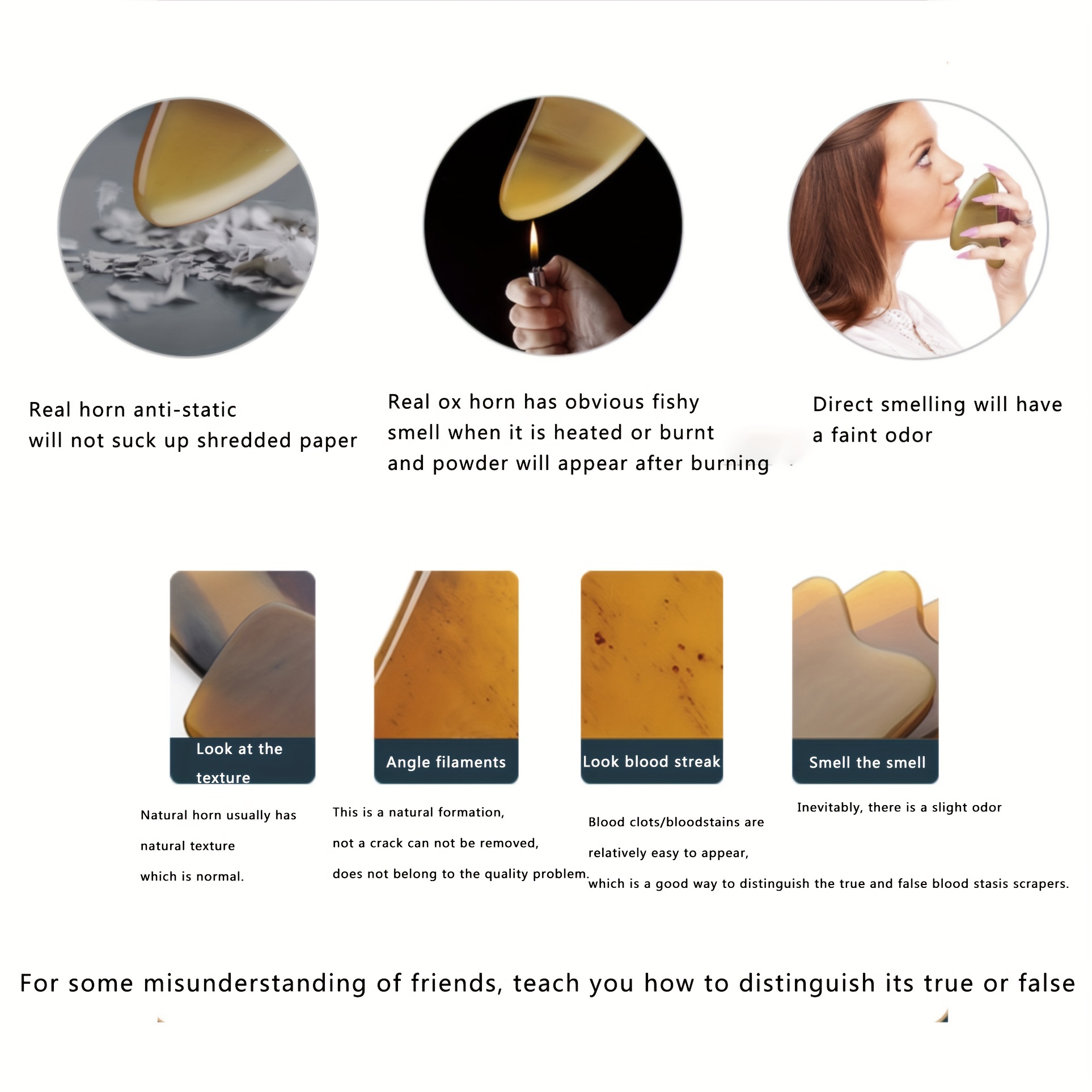 Natural Horn Gua Sha Board & Face Lift Stick Set