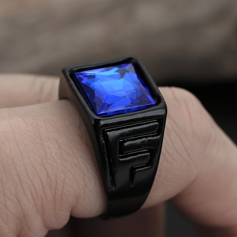 Vintage Stone Finger Rings for Men, Unique Design