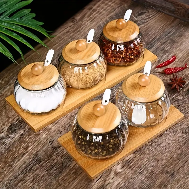 Seasoning Pot Kitchen Spice Pot Cute Glass Seasoning - Temu