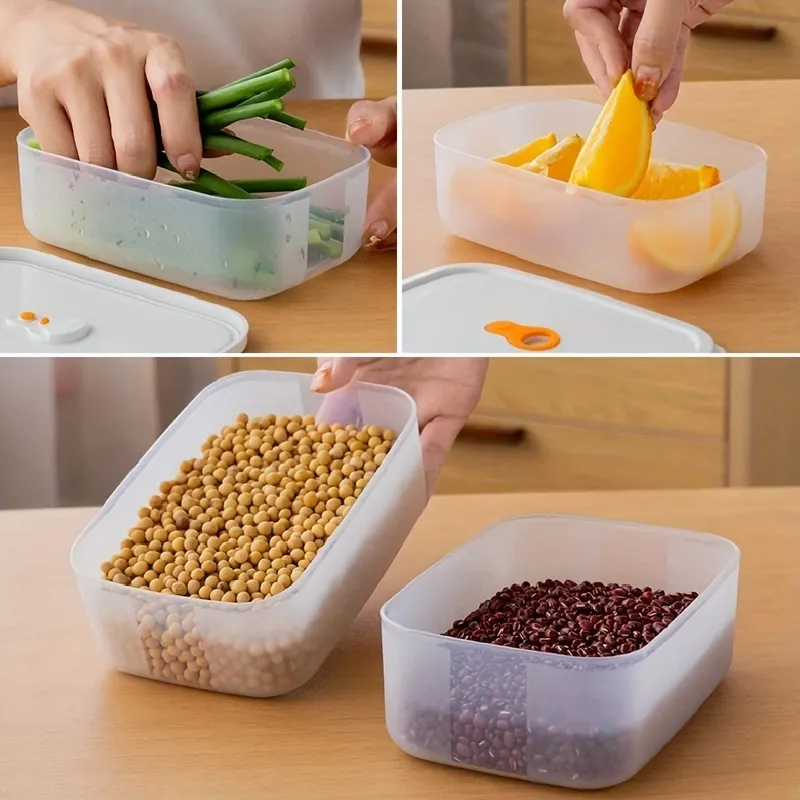 Refrigerator Sealed Fresh-keeping Storage Box Refrigerator Food Storage  Containers Fruit Meat Freezing Organizer Cans Kitchen Plastic Food Storage  Case Container Lunch Box - Temu