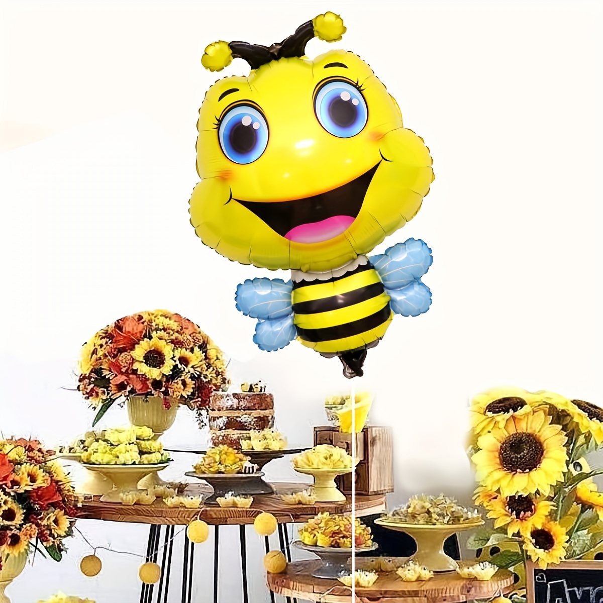 Autres pièces décoratives de jardin Ballon d'abeille Feuille d'aluminium  Bulle d'abeille Forme d'abeille Ballon jaune et noir Ballon d'abeille pour  anniversaire Mariage Baby Shower P