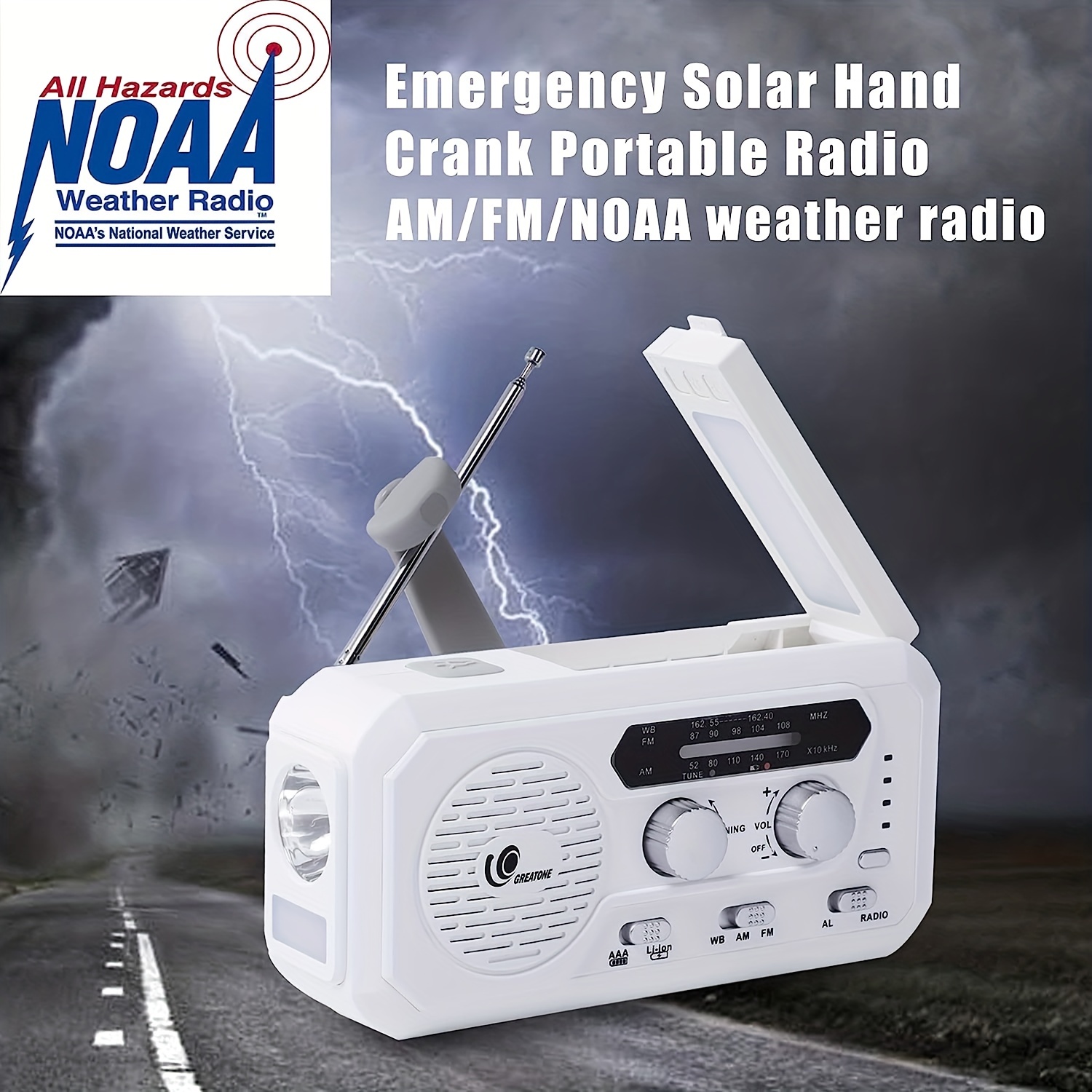 Radio Emergencia Solar Manivela Linterna Radio Portátil - Temu