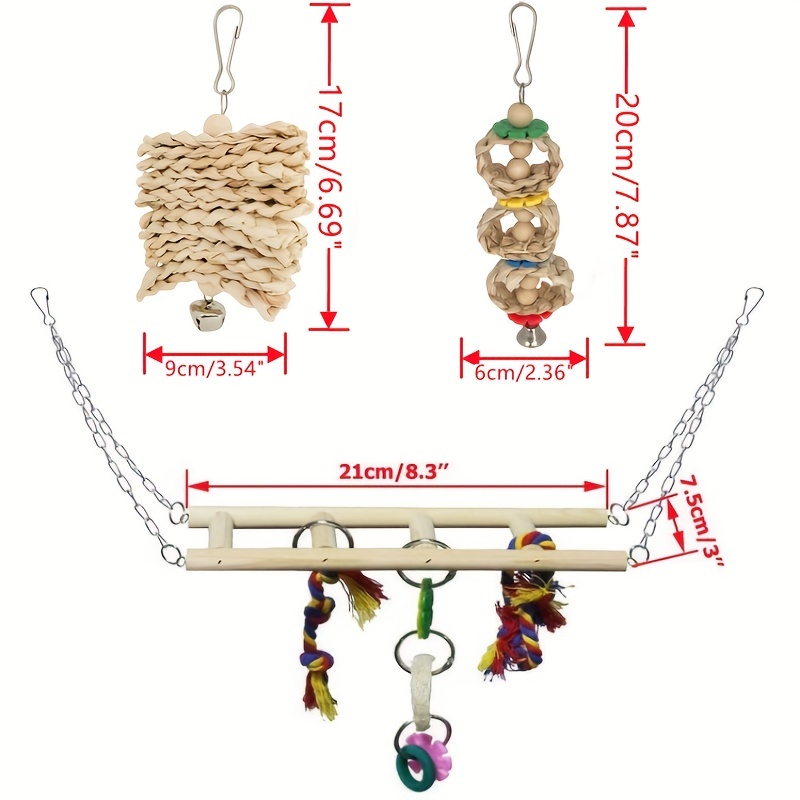 Natural Wood Bird Parrot Toys Chewing Climbing Playing Fun Temu