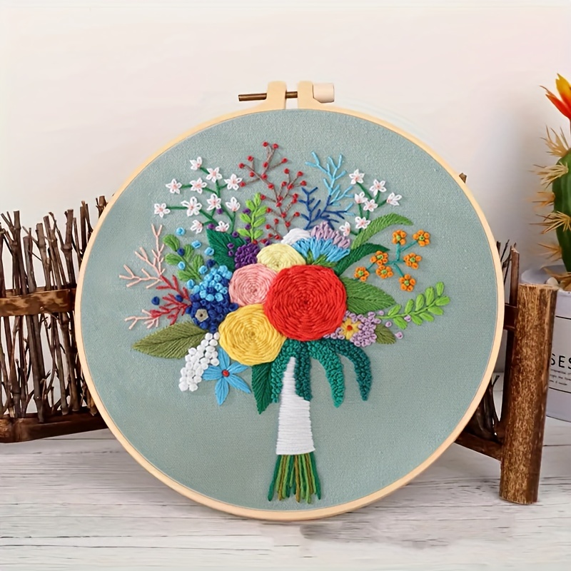 Embroidery Handmade Diy Material Package Beginner Making - Temu