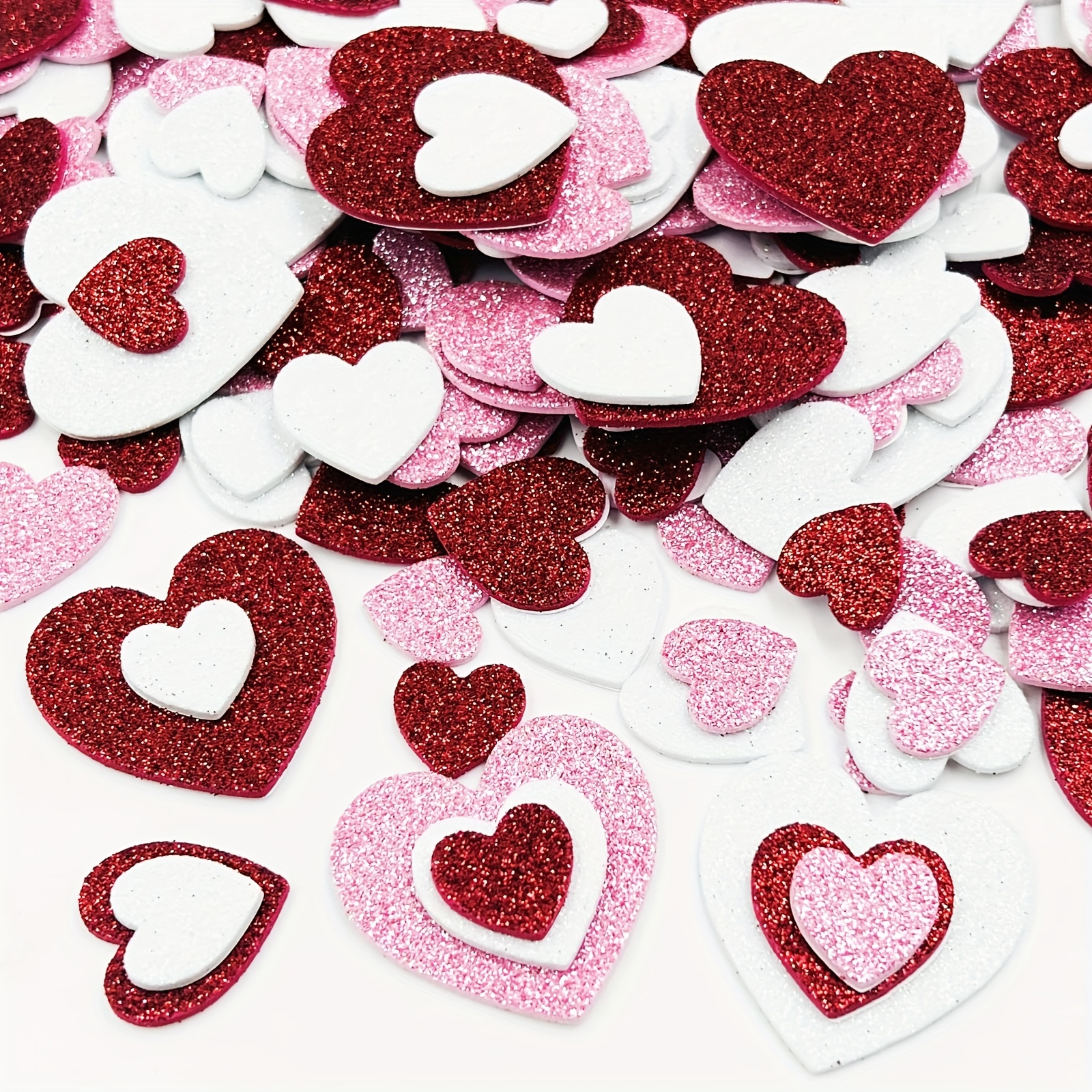 24 Pieces 6 Inche Foam Heart Stickers Self Adhesive Large Heart Shaped  Stickers Festival Decoration for Valentine Mother's Day Birthday Wedding  Party