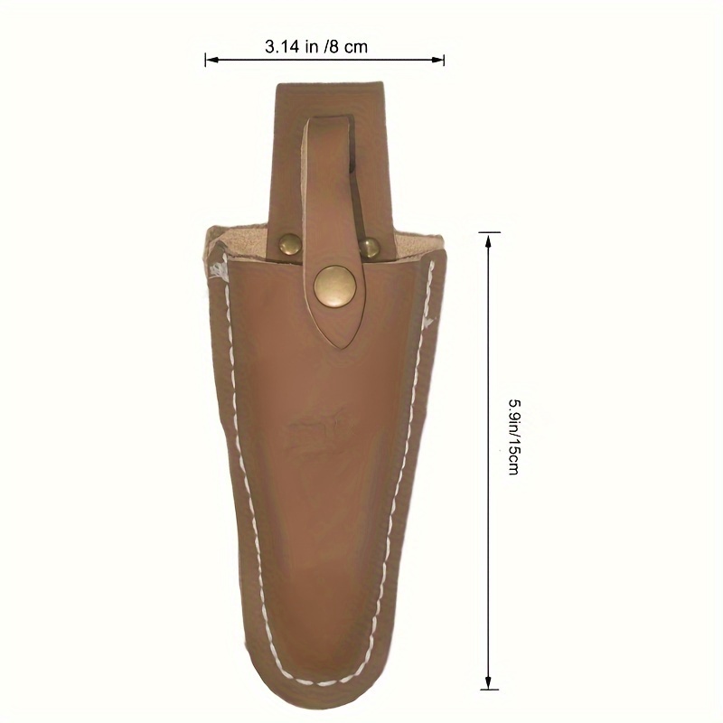 Pistol Style Leather Pruner Sheath 8 Inches With Knife Pocket