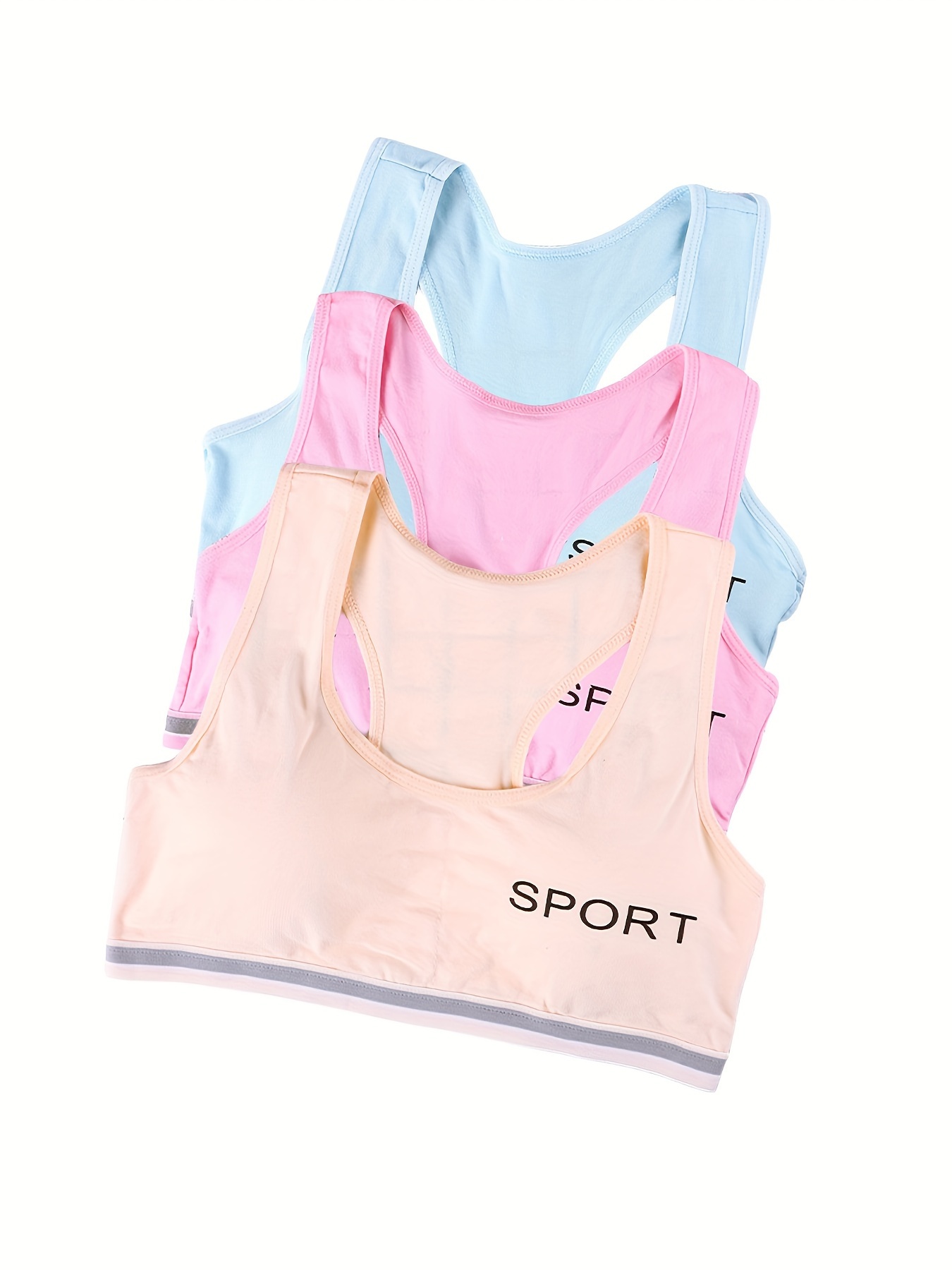 Girls' Stretchy Cotton Bralette 4PCS Comfort Students Vest Bra Soft  Breathable Bra Training Sports Bra
