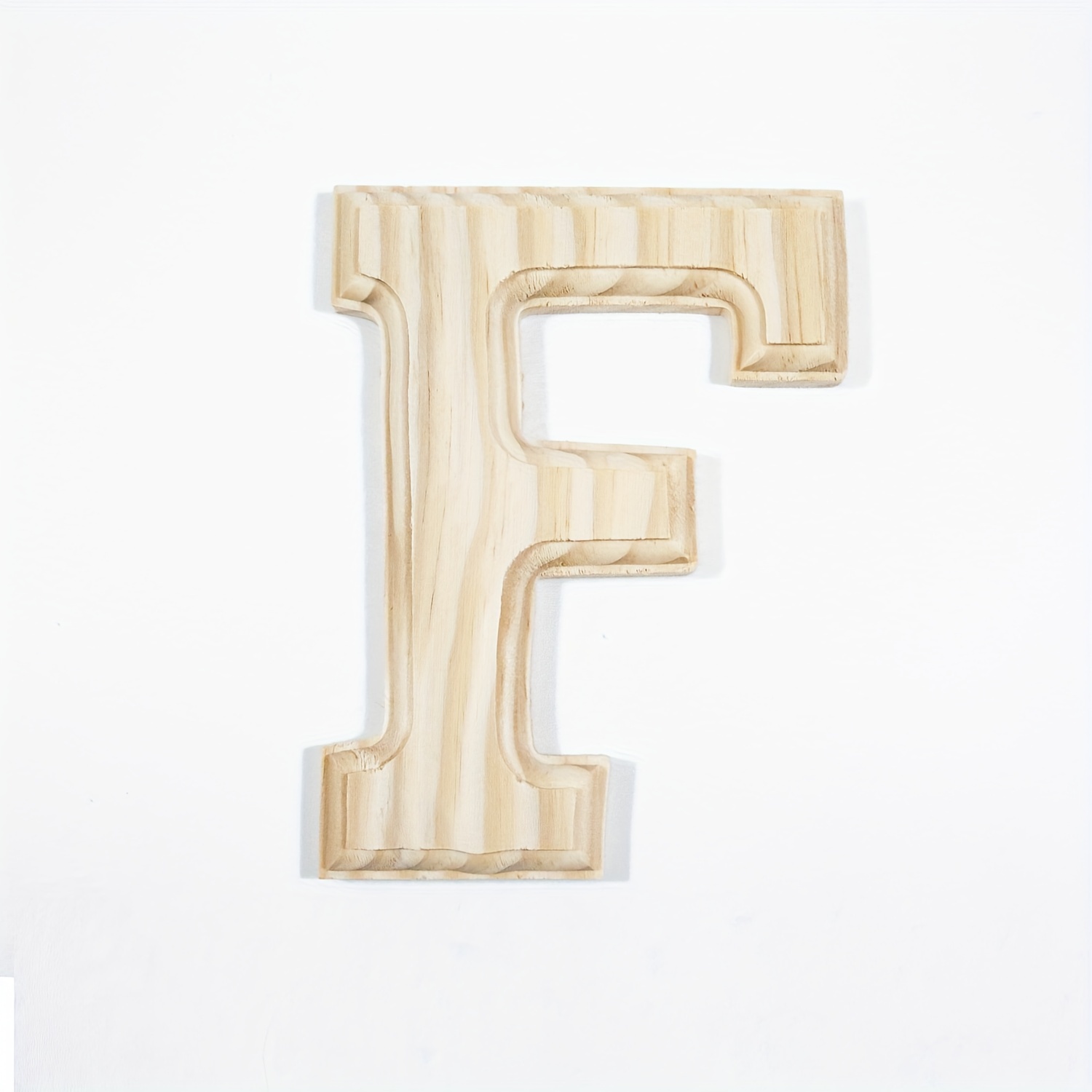 White Wood Letters 6 Inch, Wood Letters for DIY, Party Projects (F)