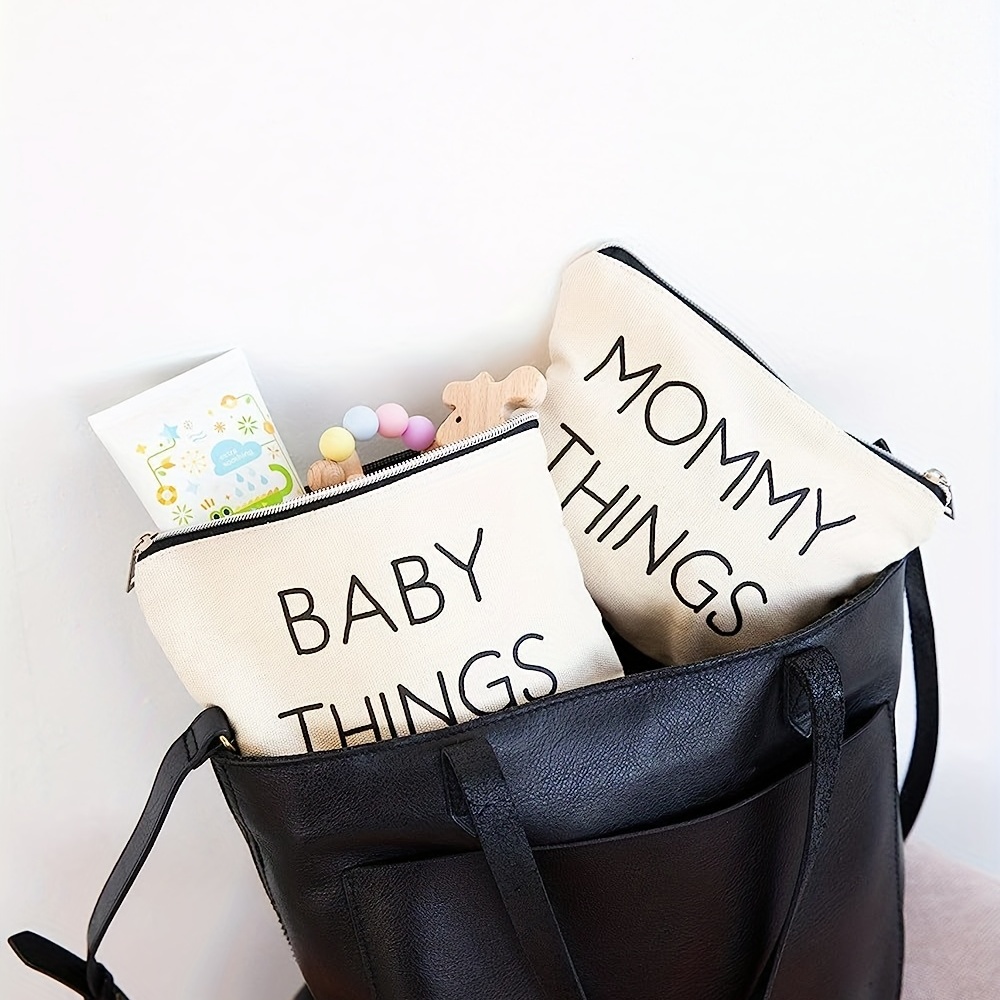 Pearhead Mommy and Baby Canvas Travel Pouch Set