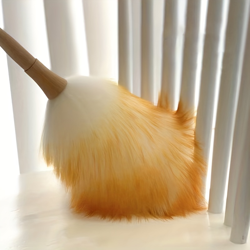 Lambswool Duster Flexible Feather Dusting Cleaning Brush - Temu