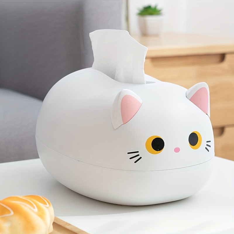 Kawaii Cat Tissue Box Kitchen Napkin Storage - Temu