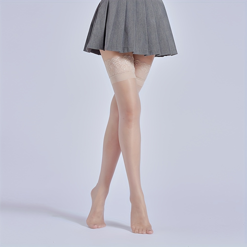 Calcetines altos para mujer sobre la rodilla con silicona antideslizante