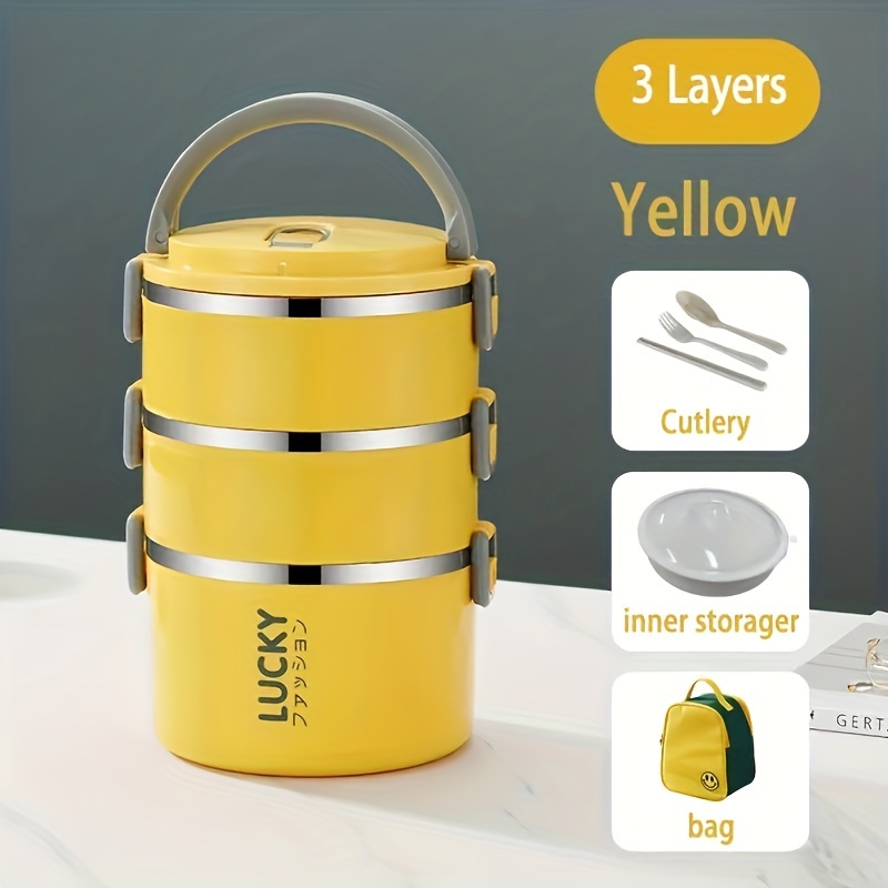 Sus304 Stainless Steel Insulated Lunch Box Stackable - Temu