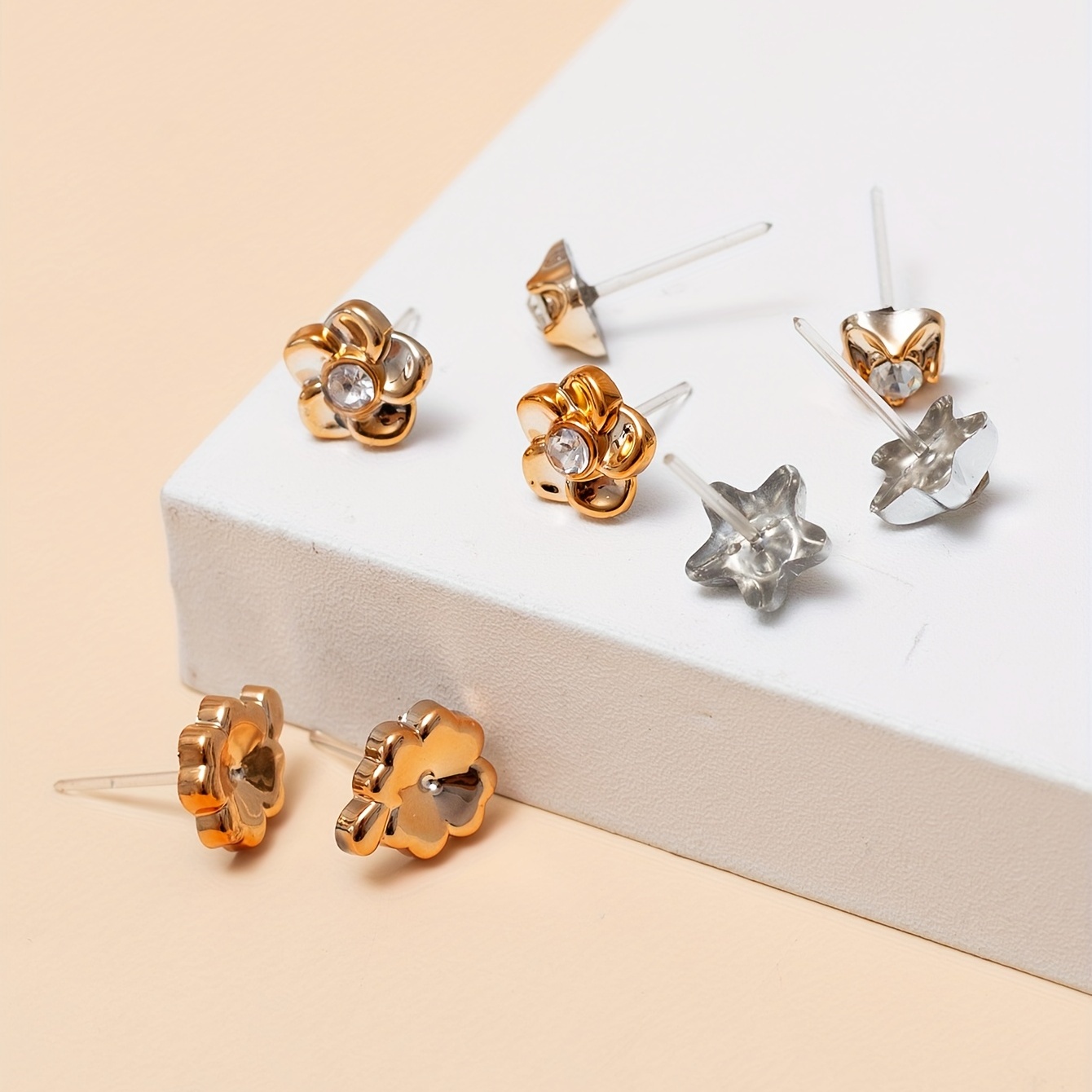 36pairs Men's Random Mixed Silver Colors Stud Earrings Set
