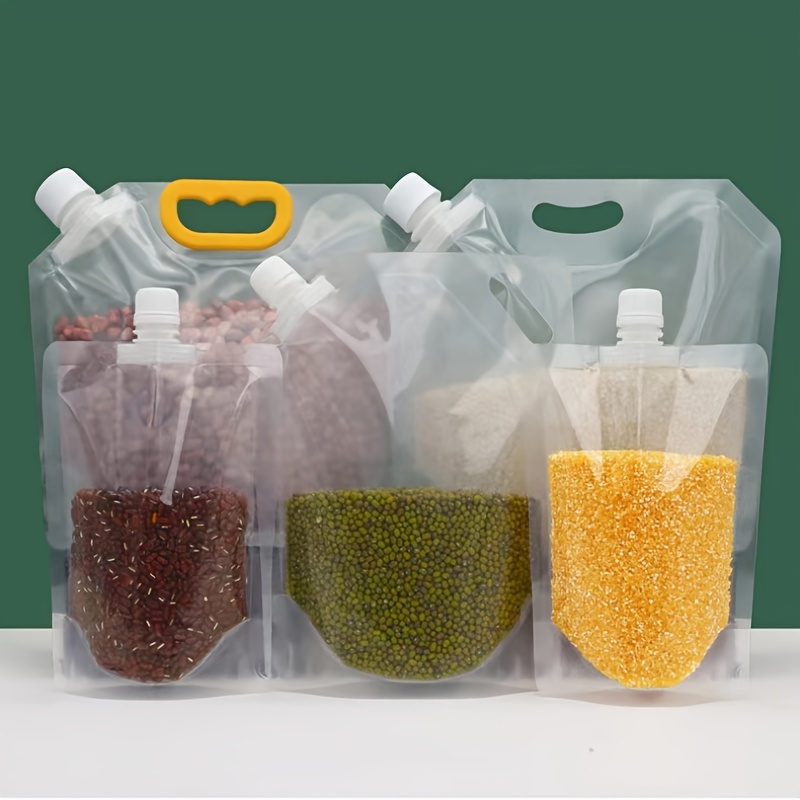 Grain Moisture-proof Sealed Bag Resealable Washable Clear Grain Storage  Suction Bags Stand Up Sealed Odor-Resistant Rice Packagi