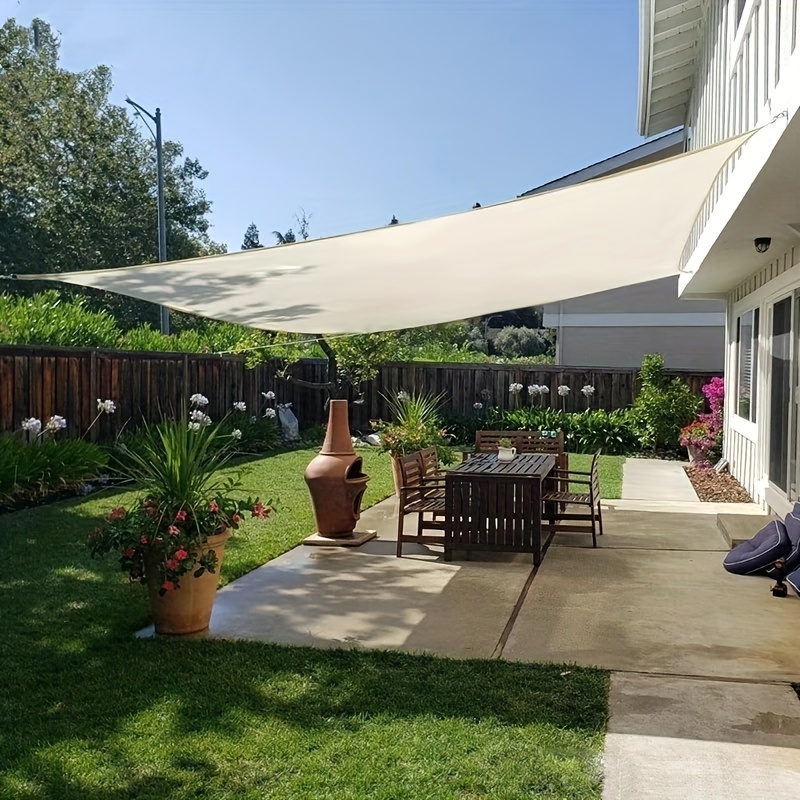 Toldo Vela de Sombra Impermeable Rectangular 2x4m Protección Rayos UV para Exterior  Terraza Patio Jardín-Gris