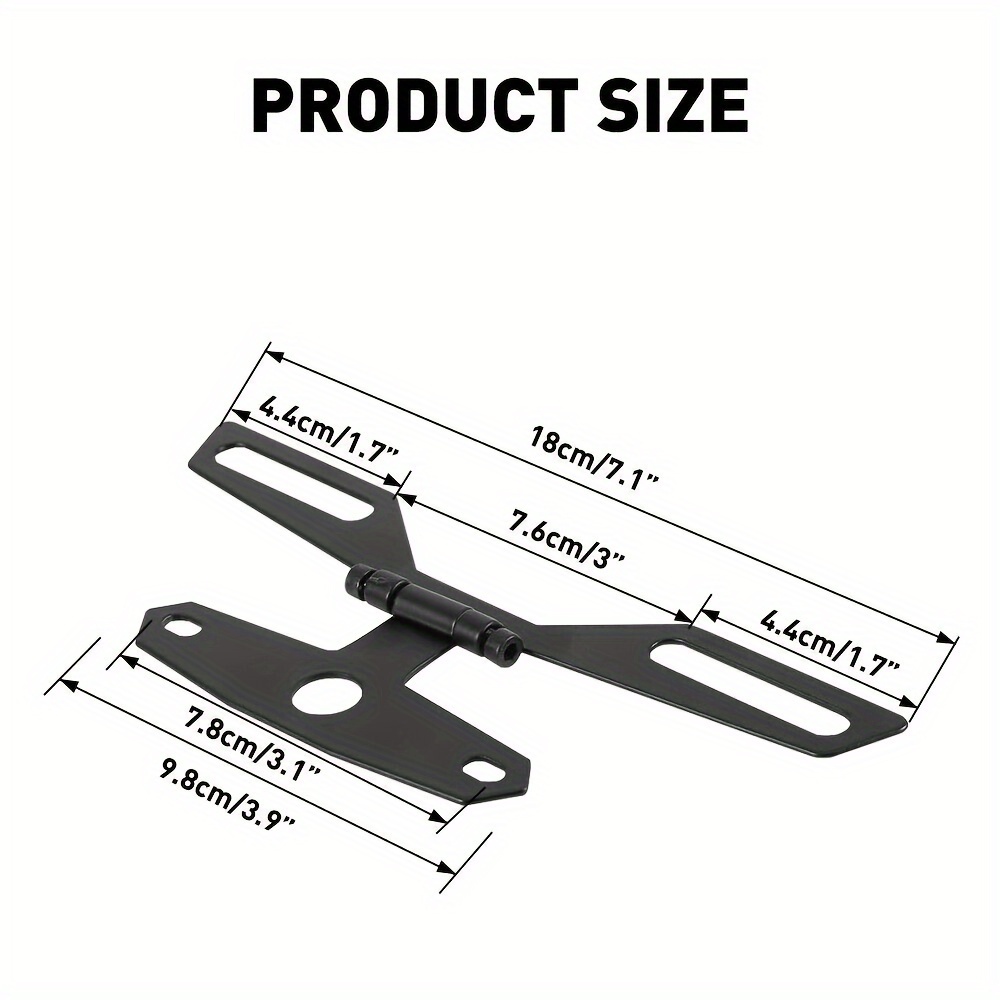 Black Folding License Plate Bracket Tag Taillight Holder For - Temu