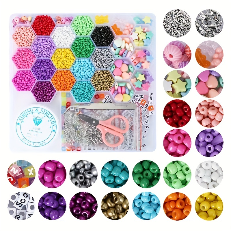 24 color Bucket Bead Letter Bead Set Diy Bracelet Necklace - Temu