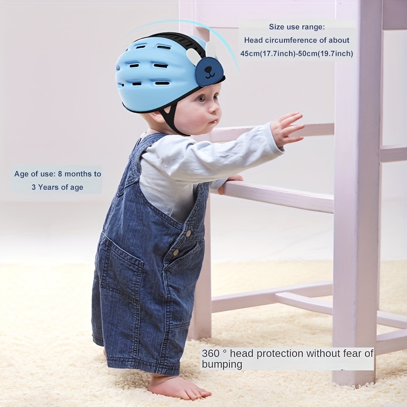 Casco de seguridad para bebé pequeño, cojín ajustable, sombrero de