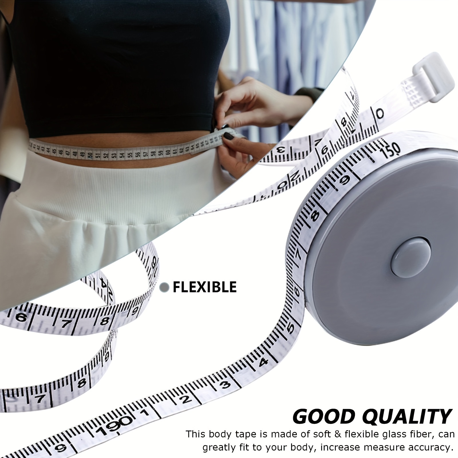 Measuring Tape Retractable, 60 Inch Soft Fabric Tape Measure For Body, Push  Button Sewing Measurement Tape For Cloth Waist(Type 1)