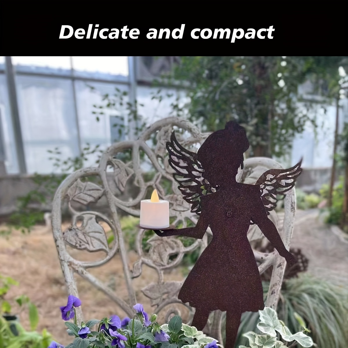 Fairy Silhouette Statue Garden Fairy Key Shape Stakes Metal - Temu