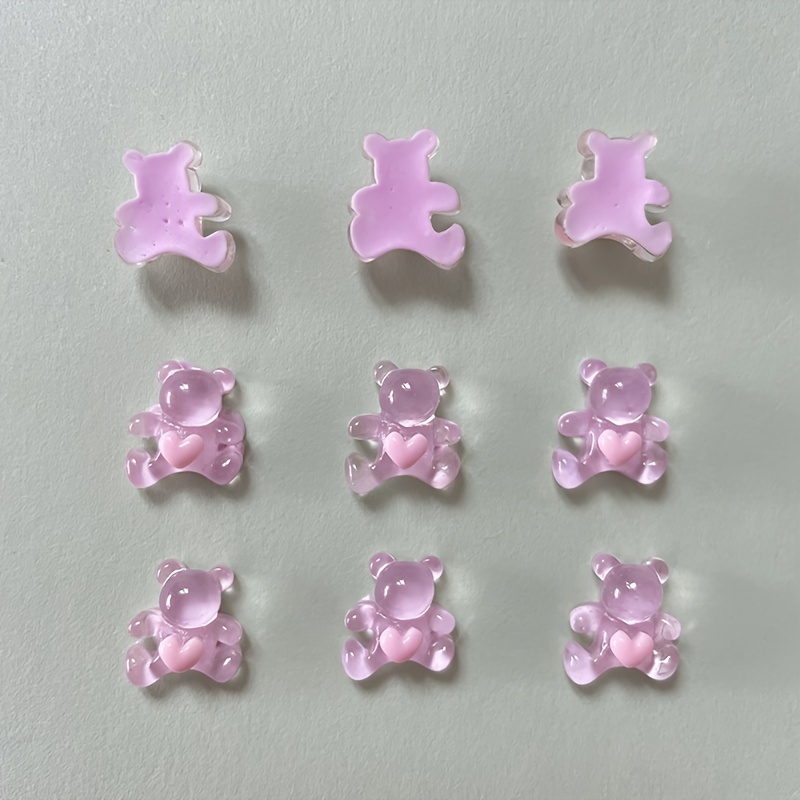 10 Pcs Kawaii Gummy Bear Nail Charms Flatback Resin DIY Crafts For Nail Art  Charms Decoration