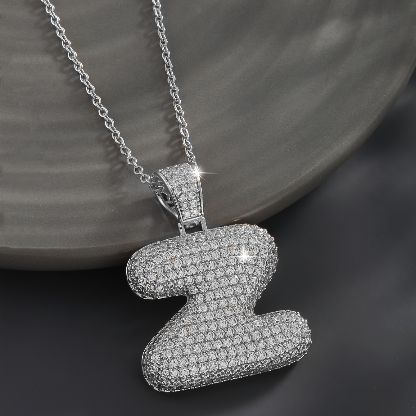 Silver bubble letter on sale chain