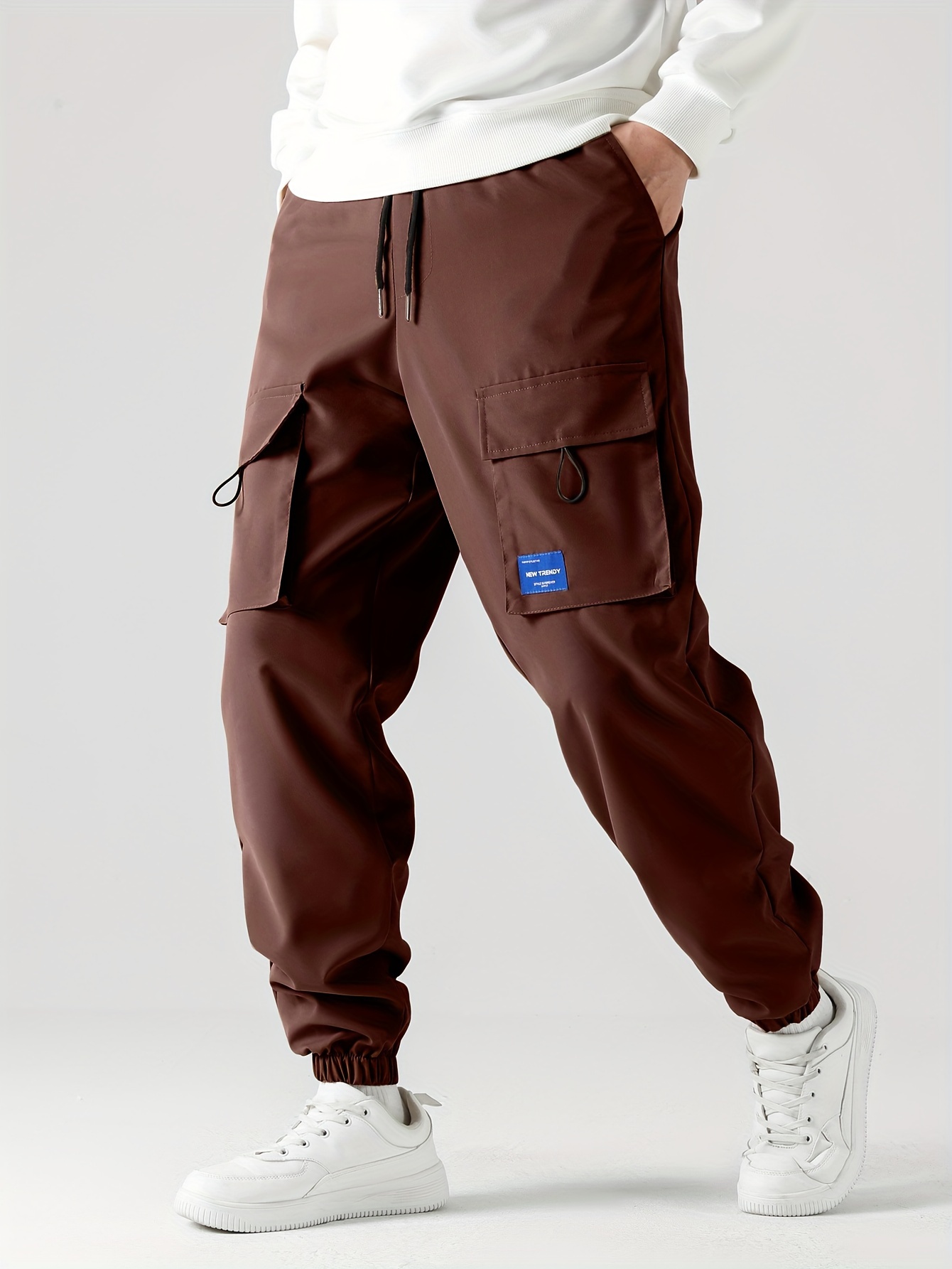 Pantalones Cargo Bolsillos Cordón Ajustable Moda Hombre - Temu Chile
