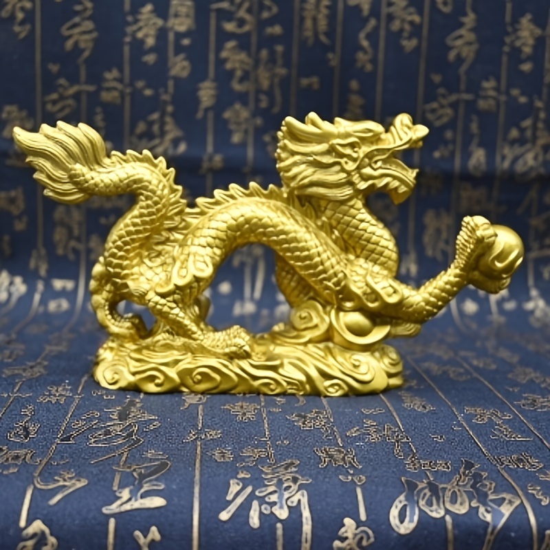 Chinese Zodiac Twelve Statue Golden Dragon Statue Animal - Temu