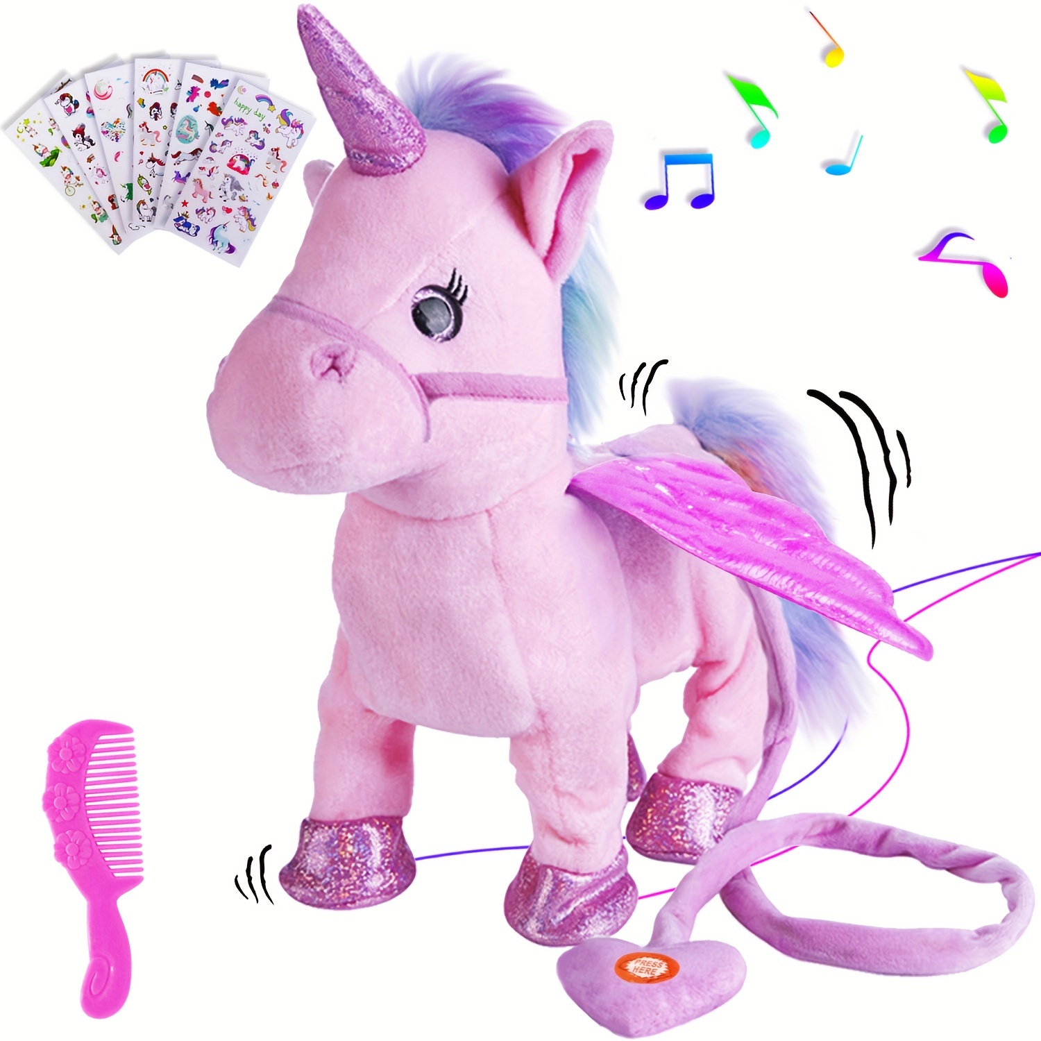 Regalos de unicornios para niñas, animales de peluche de unicornio para  niñas, juguetes de unicornio para niñas de 3, 4, 5, 6, 7, 8 años, juguetes  de